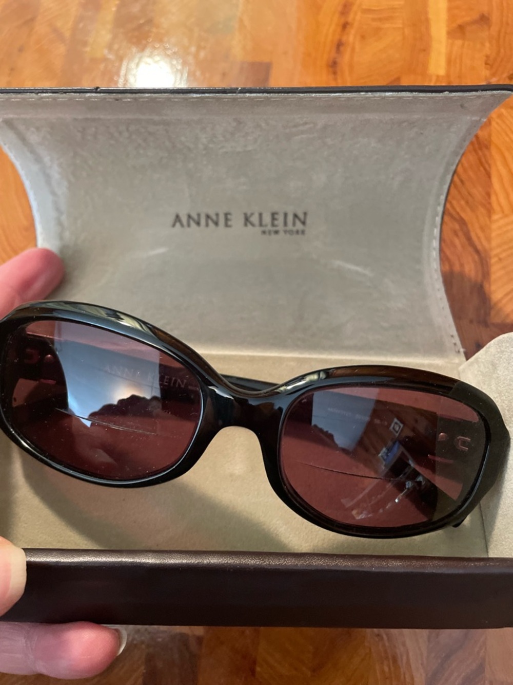 Anne Klein Sunglasses Frames. AKNY 3121. Black Full Rim Plastic. Lions On Side